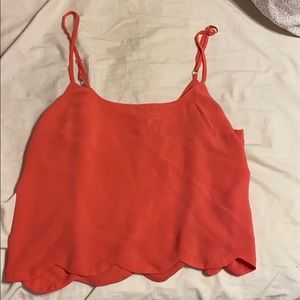 La hearts scalloped bottom tank top